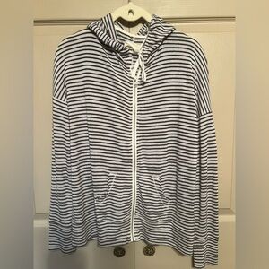 Hollister Black and White Striped Hoodie